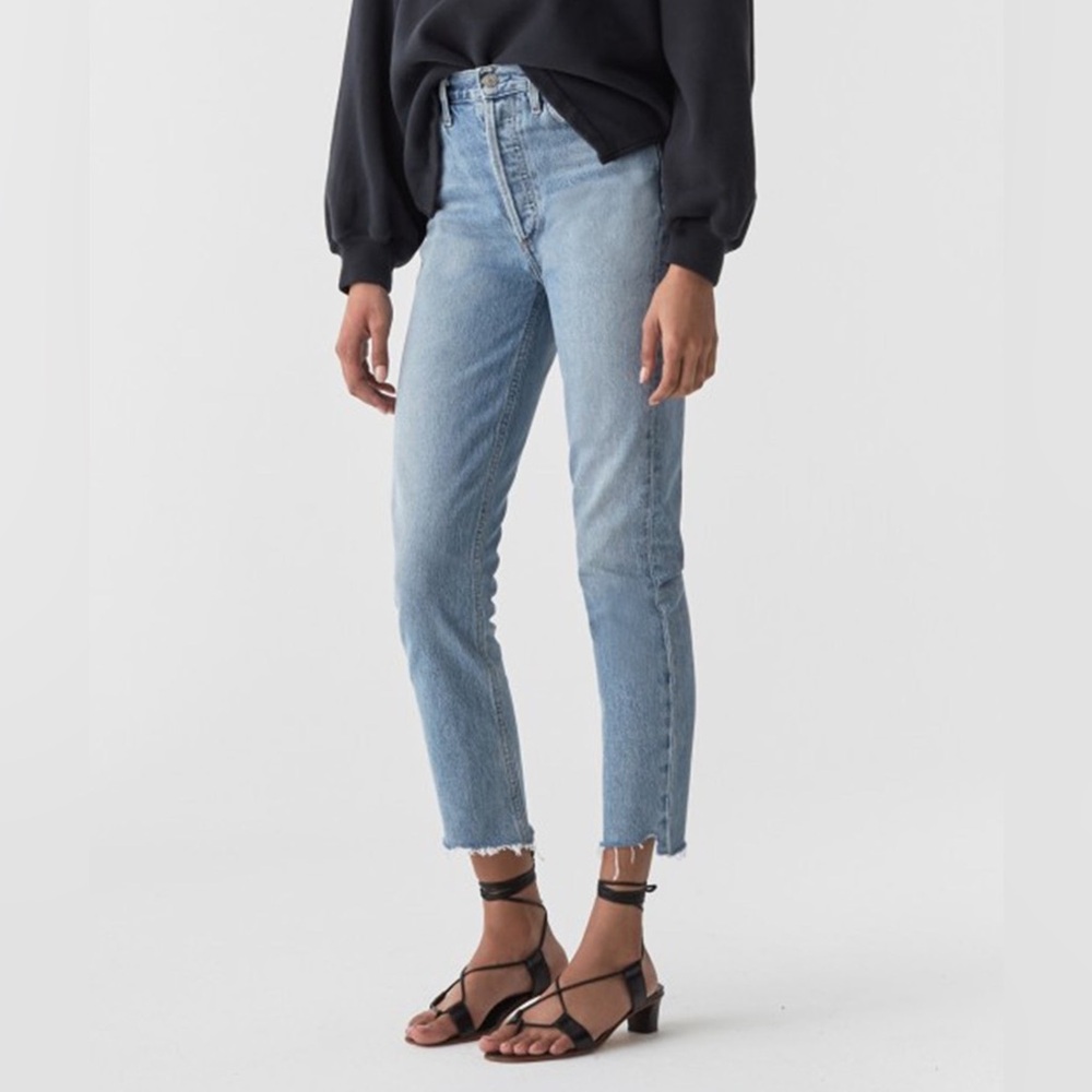 ⭐AGOLDE⭐Riley Hi-Rise Straight Crop Jeans in Zephyr
